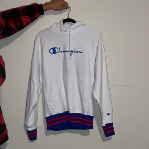 Mens white blue red small champion sweatshirt